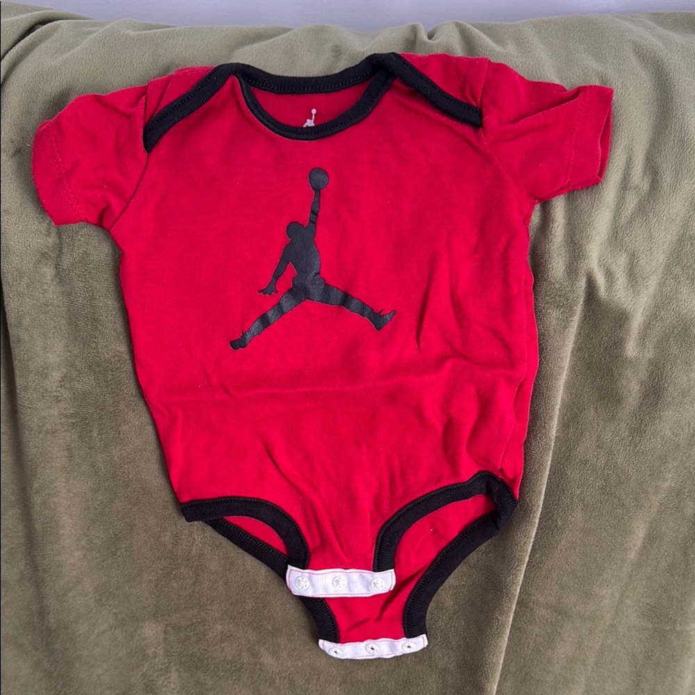 Jordan Red and Black Bodysuit with Iconic Jumpman Logo